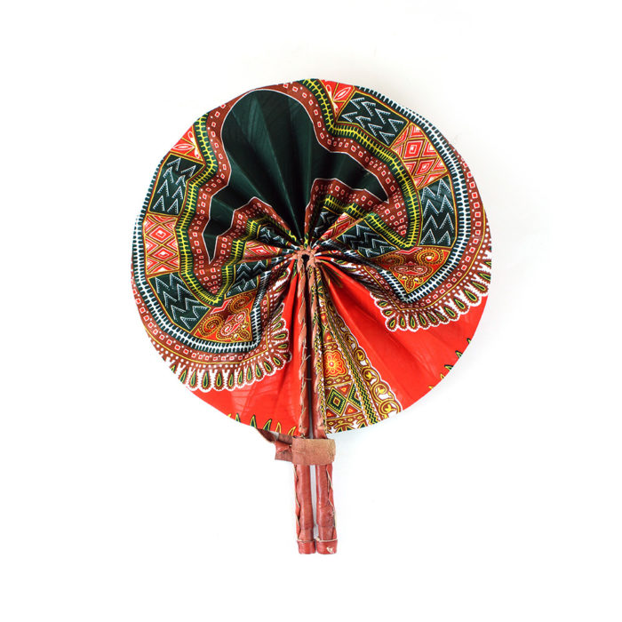 African Traditional Print Folding Fan