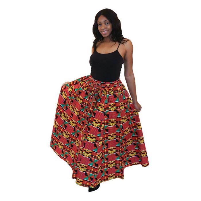 Long skirt with kente design