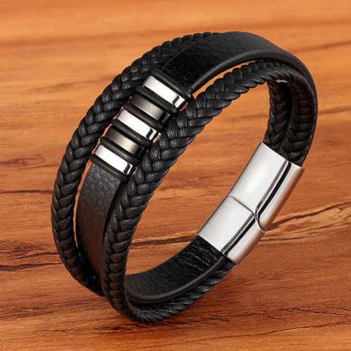 Men's Fashion Woven Leather Bracelet - Rema Collections