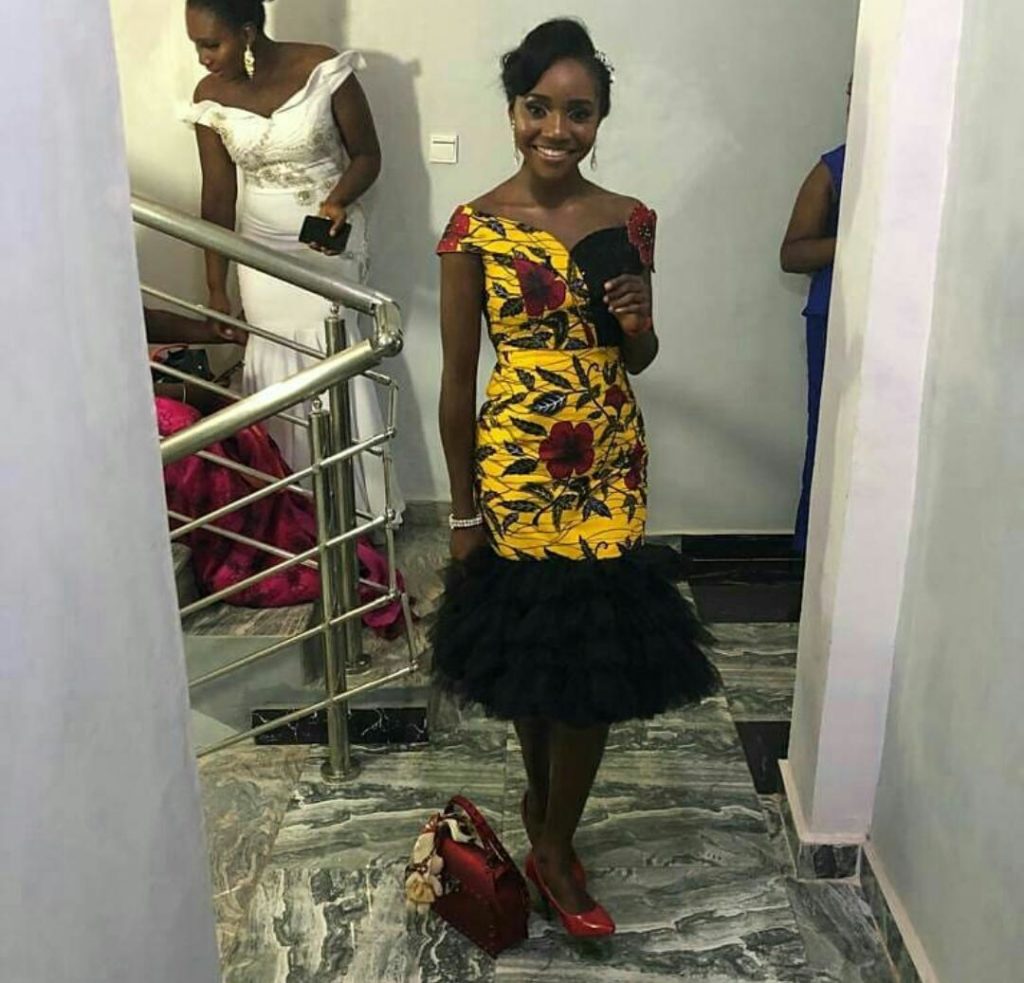 African Print Yellow Floral Dress Rema Collections