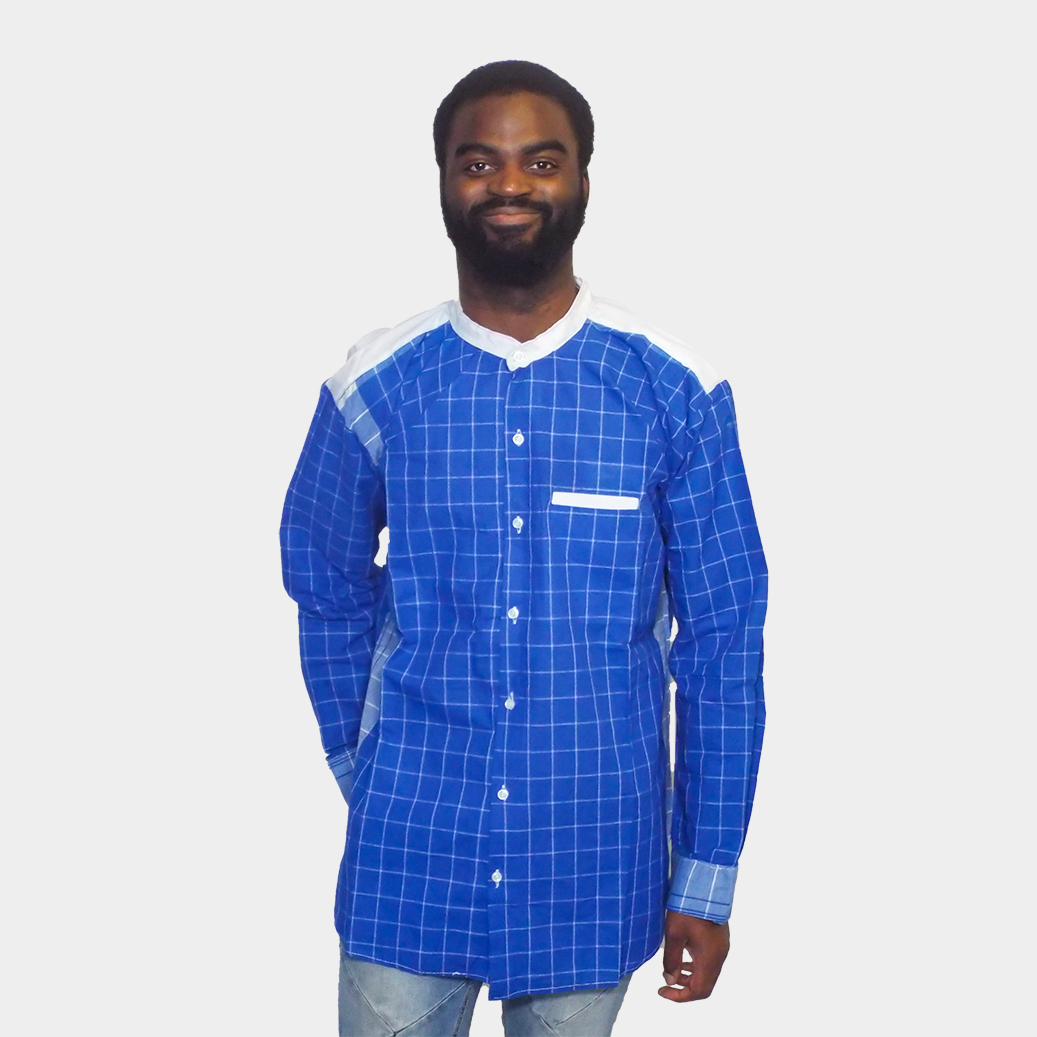 Men's Long Sleeve Cotton Check Shirt 